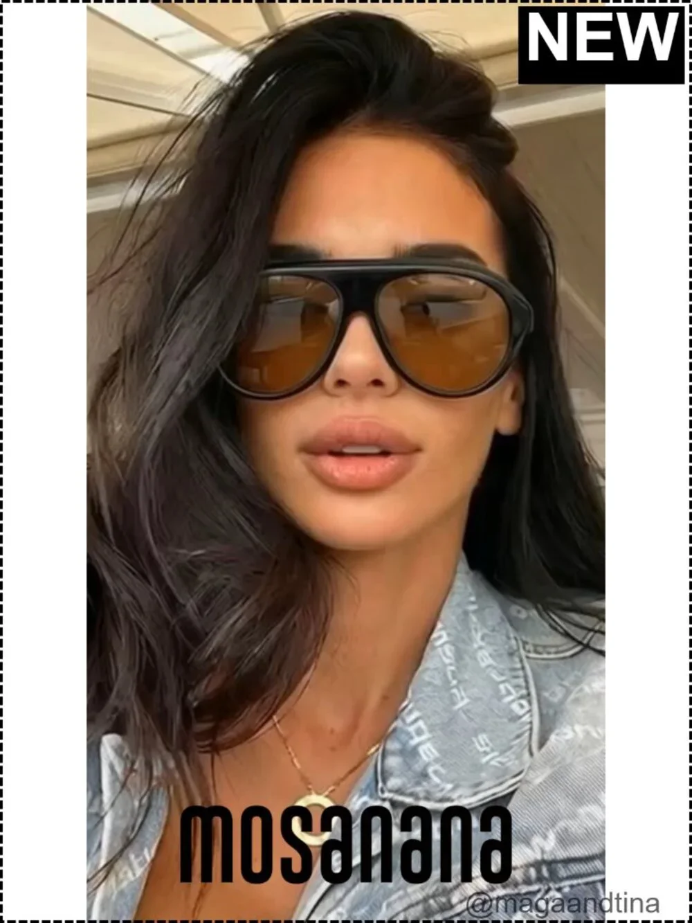 Oversized Aviator Sunglasses with UV400 Protection